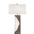 Half Moon Floor Lamp with Nightlight - Charcoal Gray, Etruscan Gold Linen Shade