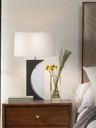 Half Moon Table Lamp with Nightlight feature - 30", Charcoal Gray Wood and Brushed Nickel, 4-Way Rotary switch