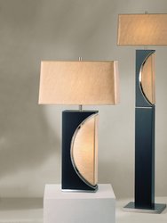 Half Moon Table Lamp with Nightlight feature - 30",  Dark Brown and Brushed Nickel, 4-Way Rotary switch