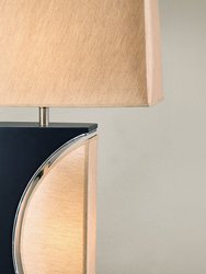Half Moon Table Lamp with Nightlight feature - 30",  Dark Brown and Brushed Nickel, 4-Way Rotary switch