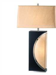 Half Moon Table Lamp with Nightlight feature - 30",  Dark Brown and Brushed Nickel, 4-Way Rotary switch