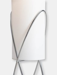 Internal Floor Lamp - Chrome, White Linen Shade, Dimmer Switch