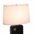 Laurel Table Lamp - Ebony Wood Finish, Weathered Brass, White Linen Shade