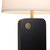 Laurel Table Lamp - Ebony Wood Finish, Weathered Brass, White Linen Shade