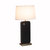 Laurel Table Lamp - Ebony Wood Finish, Weathered Brass, White Linen Shade