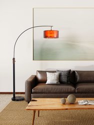 Layers Natural Mica 1 Light Arc Floor Lamp - 86", Charcoal Gray & Gunmetal, Dimmer Switch