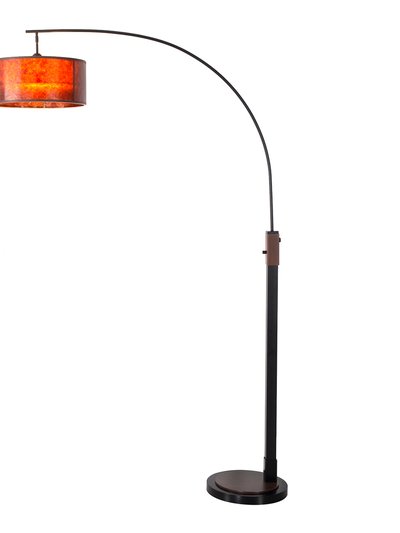 Nova of California Layers Natural Mica 1 Light Arc Floor Lamp - 86", Charcoal Gray & Gunmetal, Dimmer Switch product