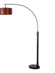 Layers Natural Mica 1 Light Arc Floor Lamp - 86", Charcoal Gray & Gunmetal, Dimmer Switch