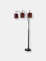 Layers Natural Mica 3 Light Arc Floor Lamp - 86", Charcoal Gray & Gunmetal, Dimmer Switch