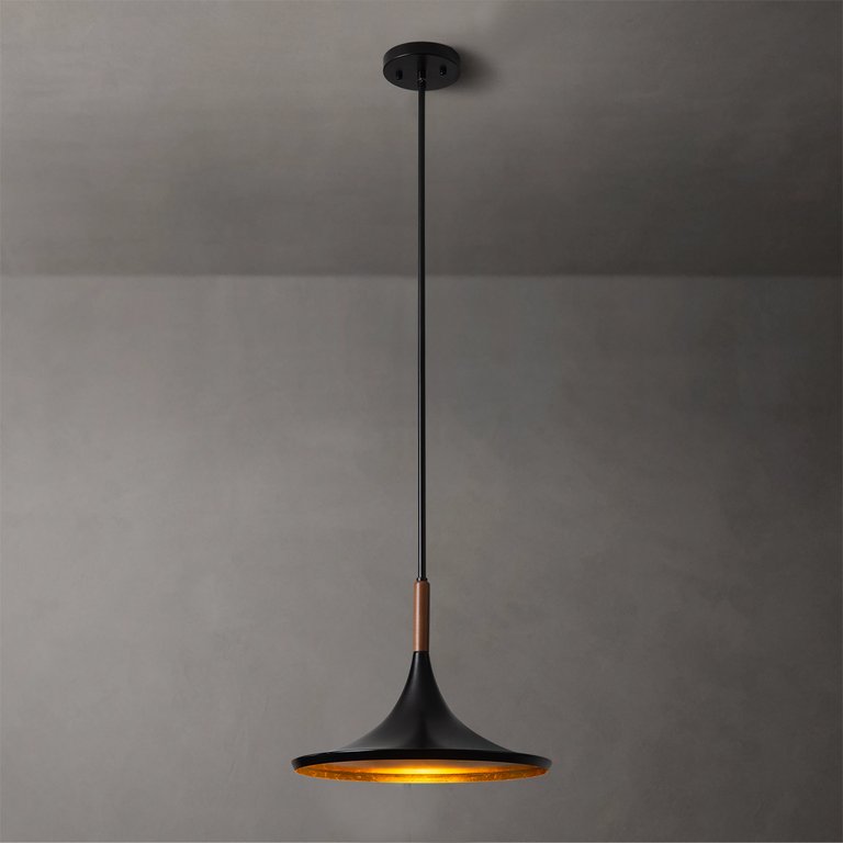 Lodi Pendant Light Large - Matte Black, Walnut