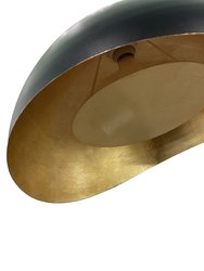 Luna Bella Arc Floor Lamp - 92", Weathered Brass, Matte Black/Gold Leaf Shade, Dimmer Switch, Marble base