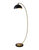 Luna Bella Chairside Arc Floor Lamp - 60", Weathered Brass & Matte Black/Gold-Leaf Shade, On/Off Step Switch, Marble Base - Black Gold