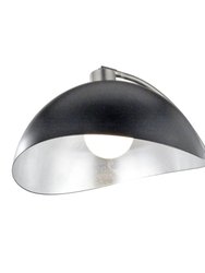 Luna Bella Table Lamp - 27", Antique Nickel & Matte Black/Silver-Leaf Shade, Dimmer Switch, Marble Base