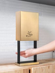 Luxe Tabletop Touchless Hand Sanitizer Dispenser - 21", Brushed Brass, Powermist