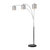 Marilyn 3 Light Arc Floor Lamp - 90", Polished Chrome & Mylar/Crystal Shades, Rotary Switch, Marble base