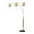 Marilyn 3 Light Arc Floor Lamp - 90", Weathered Brass, Mylar & Crystal Shade, Rotary On/Off Switch, Marble Base
