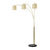 Marilyn 3 Light Arc Floor Lamp - 90", Weathered Brass, Mylar & Crystal Shade, Rotary On/Off Switch, Marble Base - Weathered Brass