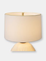 Moraga Table Lamp - 24", Bone Porcelain and Walnut, 4-Way Rotary Switch