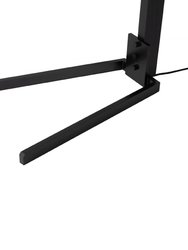 Morelli Arc Floor Lamp - 84", Satin Nickel & Black, Dimmer Switch, V-base