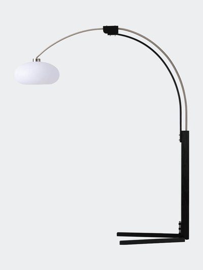 Nova of California Morelli Arc Floor Lamp - 84", Satin Nickel & Black, Dimmer Switch, V-base product