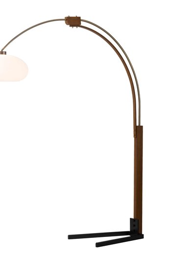 Nova of California Morelli Arc Floor Lamp - 84", Weathered Brass & Walnut, Dimmer Switch, V-base product