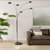 Mushroom 5 Light Arc Floor Lamp - Black Nickel, Dimmer switch, Marble base