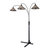 Natural Mica 3 Light Arc Floor Lamp - 86", Charcoal Gray Wood, Gunmetal & Silver Mineral Mica, Dimmer Switch, X-base