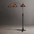 Natural Mica 3 Light Arc Floor Lamp - 86", Espresso Wood , Bronze & Amber Mineral Mica, Dimmer Switch, X-base