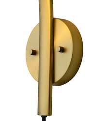 Nova of California Domus Sconce, Brushed Brass 15" Brushed Brass On/Off