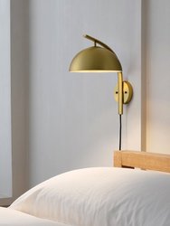 Nova of California Domus Sconce, Brushed Brass 15" Brushed Brass On/Off - Brushed Brass