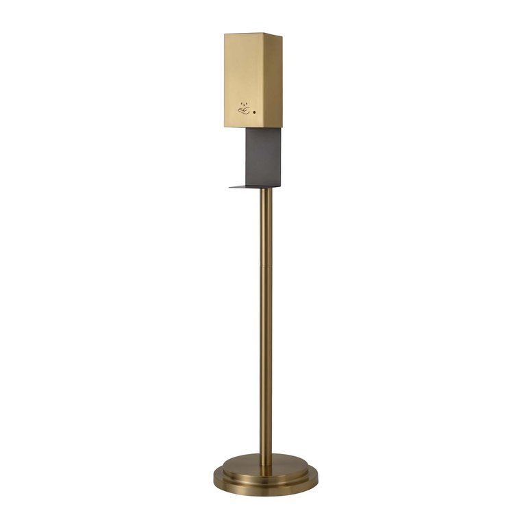 Nova of California Hand Sanitizer 54" Floor Stand Dispenser with Touchless Powermist Feature - Brushed Brass