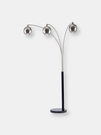 Nova of California Nova of California Orson 84" 3 Light Arc Lamp in Matte Black and Brushed Nickel with Dimmer Switch product