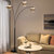 Nova of California Palm Springs 83" 3 Light Arc Lamp in Gunmetal and Graytone Shades with Dimmer Switch