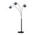 Nova of California Palm Springs 83" 3 Light Arc Lamp in Gunmetal and Graytone Shades with Dimmer Switch