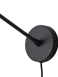 Nova of California Solana 11" Plug-in Contemporary Sconce in Matte Black with Gunmetal Shade and Dimmer Switch for Bedroom Livingroom  Hallway Brass