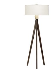 Nova of California Tripod 58" Floor Lamp in Pecan and Brushed Nickel with Dimmer Switch