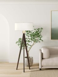 Nova of California Tripod 58" Floor Lamp in Pecan and Brushed Nickel with Dimmer Switch