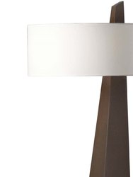 Obelisk Floor Lamp - 63", Chestnut Wood, Linen Shade, On/Off Switch