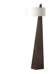 Obelisk Floor Lamp - 63", Chestnut Wood, Linen Shade, On/Off Switch