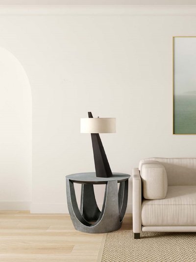 Nova of California Obelisk Table Lamp - Chestnut Wood, Linen Shade, On/Off Switch product