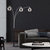 Orson 3 Light Arc Floor Lamp - 84″, Matte Black, Brushed Nickel, mouthblown glass, Dimmer Switch, Marble base