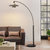 Palm Springs 1 Light Arc Floor Lamp - 83", Gunmetal and Gray tonal shades, Dimmer Switch, Marble base