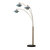 Palm Springs 3 Light Arc Floor Lamp - 84", Weathered Brass and Blue tonal shades, Dimmer Switch, Marble base