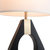 Pearson Table Lamp - Ebony Wood, Weathered Brass, White Cotton-Linen Shade