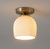 Petaluma Bone Porcelain Semi Flush Mount Ceiling Light - Weathered Brass