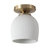 Petaluma Bone Porcelain Semi Flush Mount Ceiling Light - Weathered Brass