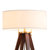 Quattro Table Lamp - Dark Walnut Wood Finish & Weathered Brass, White Linen Shade