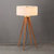 Quattro Table Lamp - Natural Ash Wood Finish & Weathered Brass, White Linen Shade