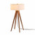 Quattro Table Lamp - Natural Ash Wood Finish & Weathered Brass, White Linen Shade