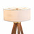 Quattro Table Lamp - Natural Ash Wood Finish & Weathered Brass, White Linen Shade